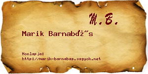Marik Barnabás névjegykártya