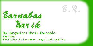 barnabas marik business card